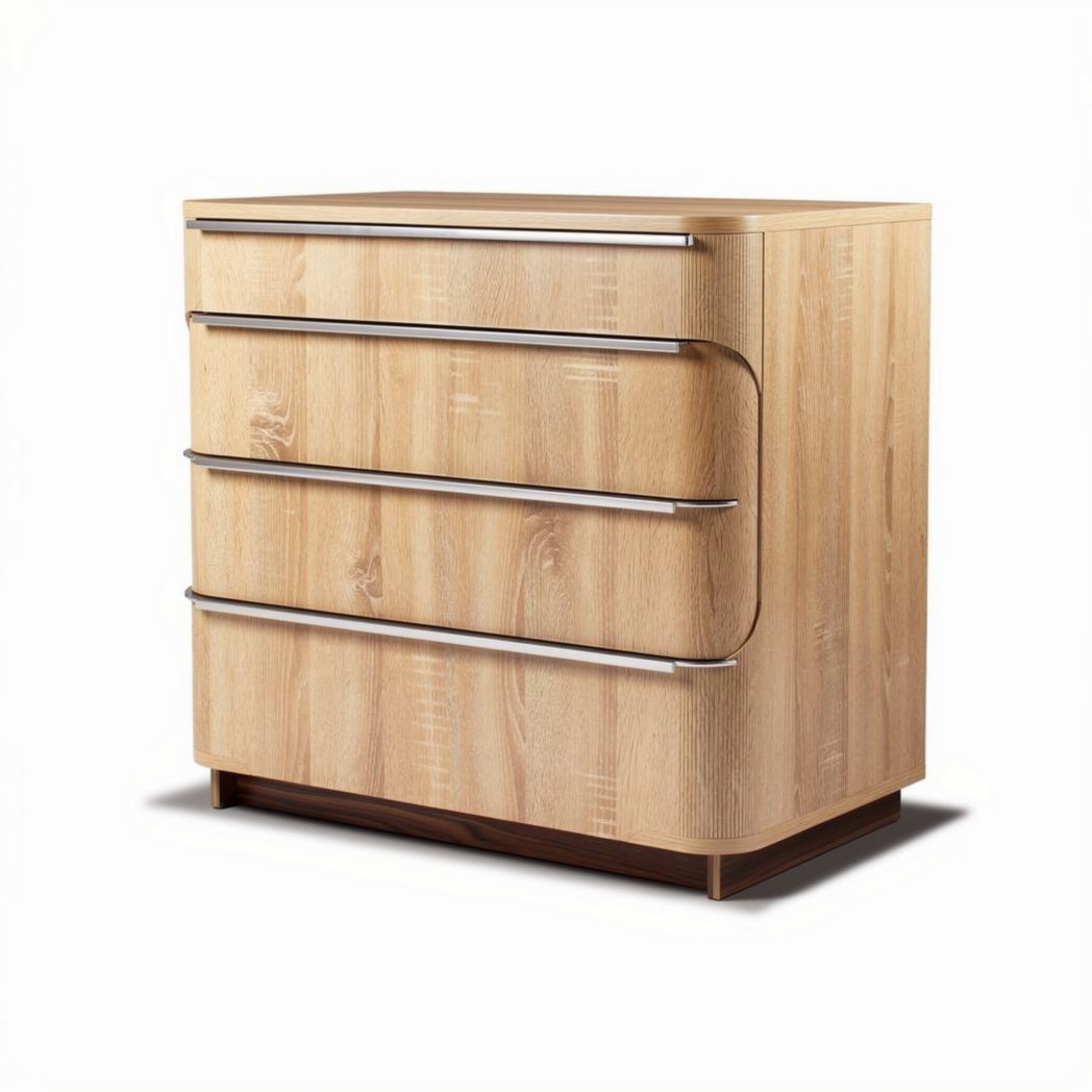 Commode en bois naturel avec 4 tiroirs dimensions 60 x 40 x 80cm
