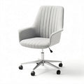 Chaise de bureau pivotante en tissu gris avec accoudoirs et roulettes 60 x 60 x 90cm