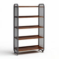 Étagère en métal et bois pour rangement 80 x 30 x 180cm couleur brun et gris