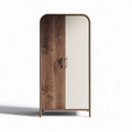 Armoire en bois de noyer et blanc avec dimensions 50 x 30 x 160 cm