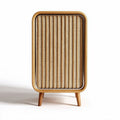 Chauffage d'appoint en bois naturel et textile beige 60 x 40 x 15cm