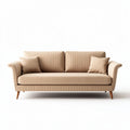 Canapé beige en tissu avec coussins 190 x 85 x 85cm pour salon
