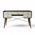 Bureau en bois finition chêne et vert menthe dimensions 120 x 60 x 75 cm