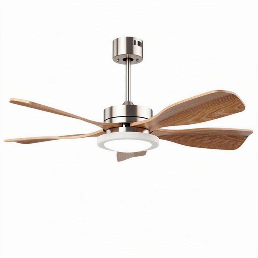 Ventilateur de plafond en bois 100 x 100 x 25 cm avec lumière intégrée