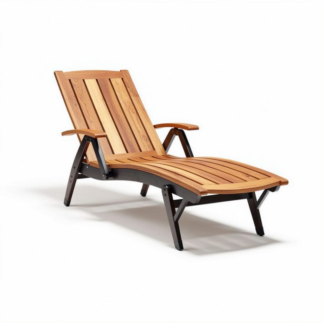 Chaise longue en bois d'acacia pliable pour jardin dimensions 160 x 65 x 90cm